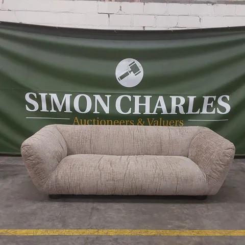 QUALITY DESIGNER ROCHE 4 SEATER OMBRA FABRIC SOFA - BEIGE 