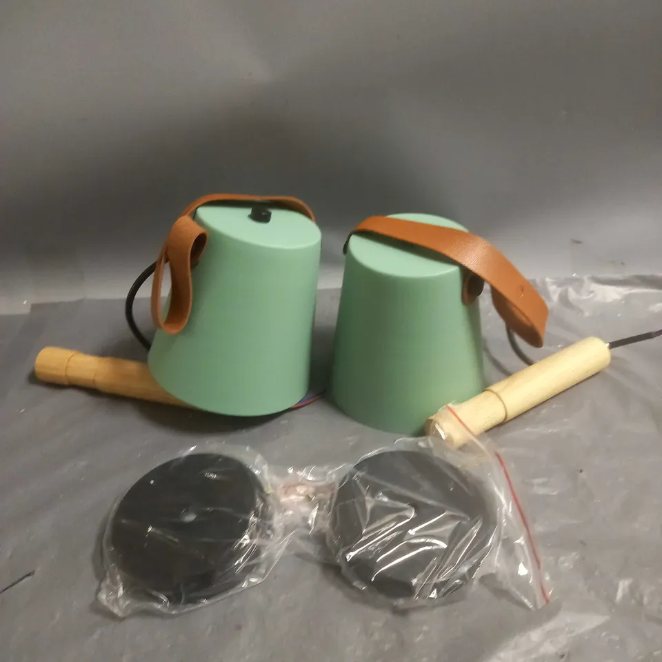 UNBRANDED GREEN LAMPSHADES WITH FITTINGS