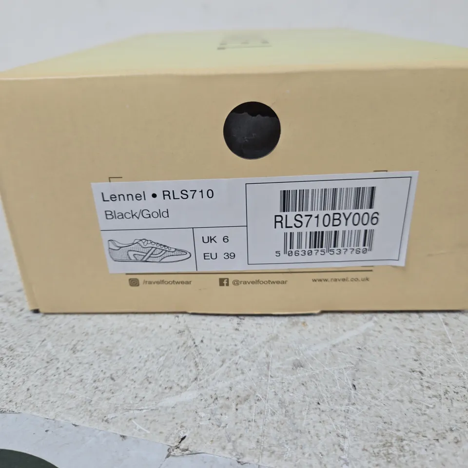 RAVEL RLS710 BLACK/GOLD SNEAKERS – UK 6 (EU 39)