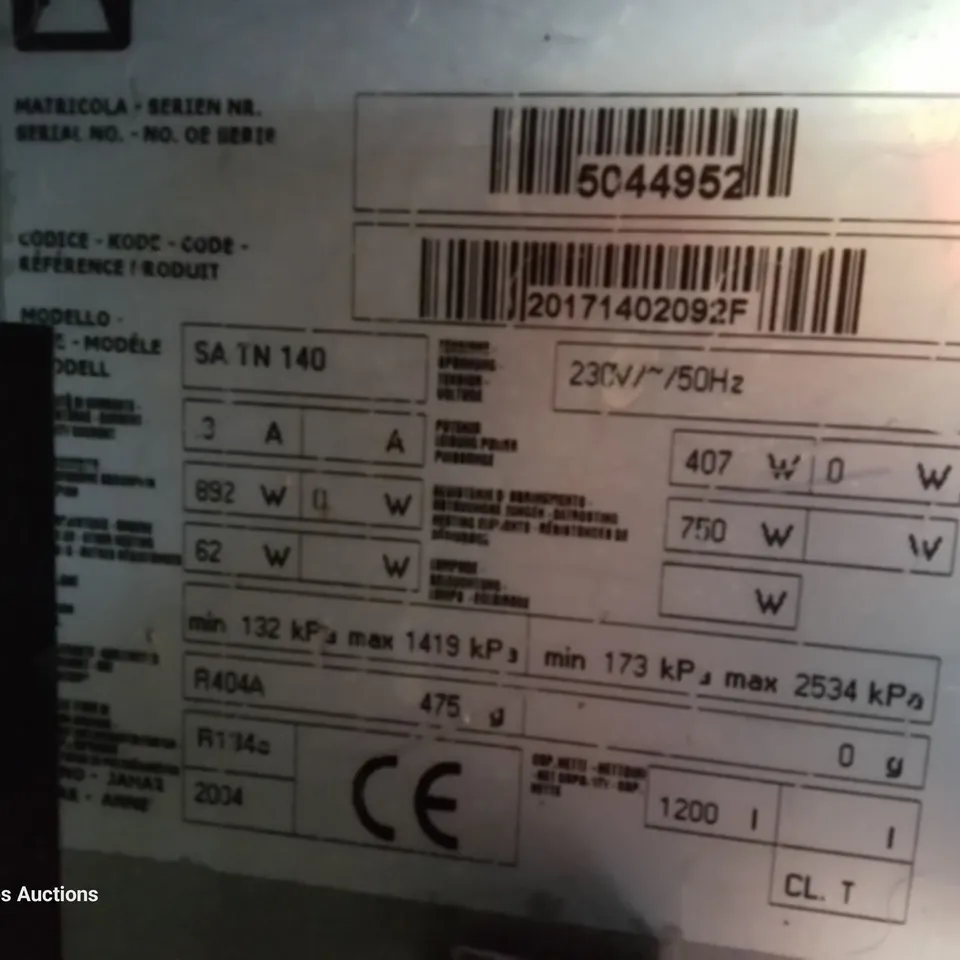 POLARIS COMMERCIAL DOUBLE DOOR TALL FRIDGE S TN 140