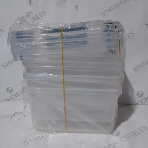 DEHOUSE CLEAR PLASTIC STORAGE BOXES W. LIDS - SET OF 4