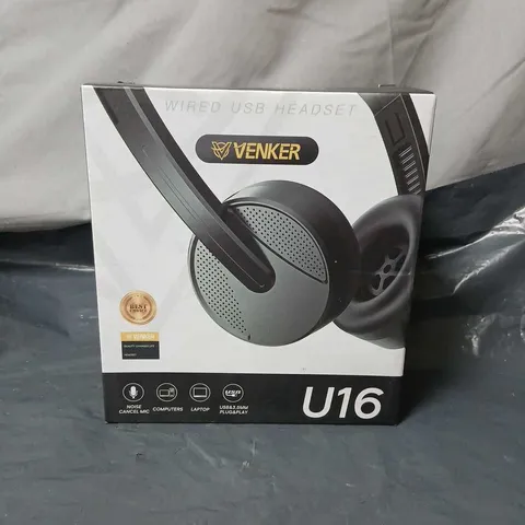 VENKER U16 WIRED USB HEADSET – USB/3.5MM PLUG & PLAY