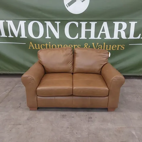 BAILEY 2 SEATER LEATHER SOFA - TAN