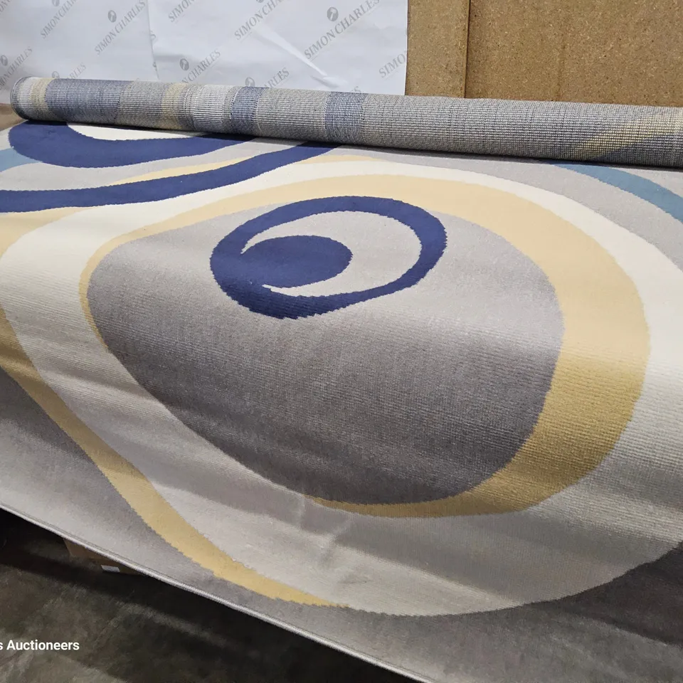 CARSHALT GREY/BLUE RUG 160 × 220