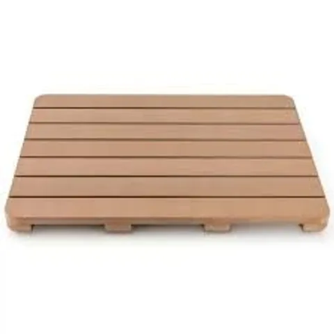 BOXED COSTWAY BROWN NON SLIP SLATTED SHOWER MAT 34 X 55CM