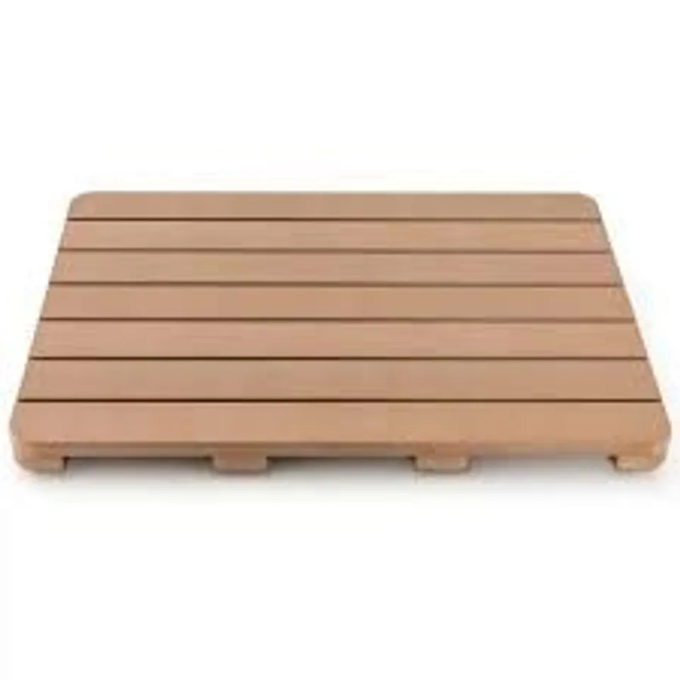 BOXED COSTWAY BROWN NON SLIP SLATTED SHOWER MAT 34 X 55CM