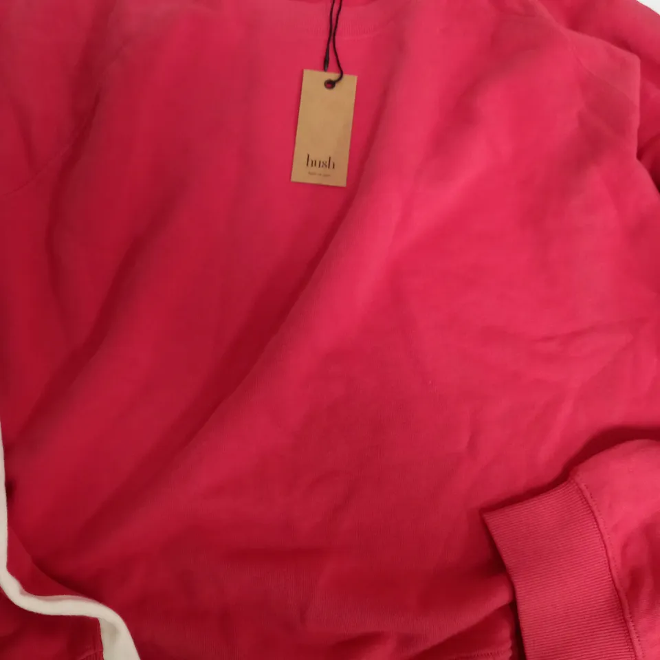 HUSH MAISIE STRIPED SWEATSHIRT IN RED - XL