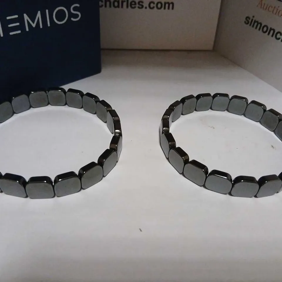 HEMIOS BLACK-TONED LINK BRACELET PAIR