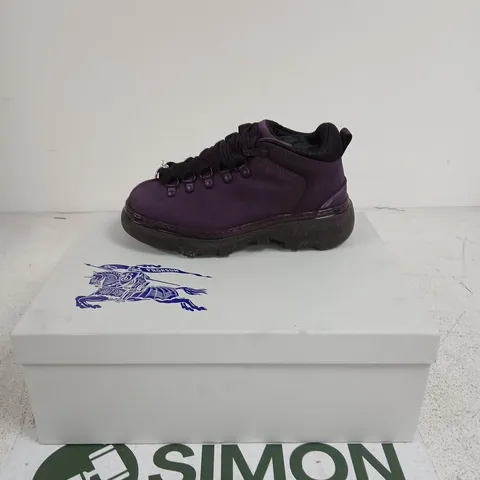 BURBERRY HIKING BOOTS ON RUBBER SOLE β AUBERGINE/PURPLE, UK4 (EU37)