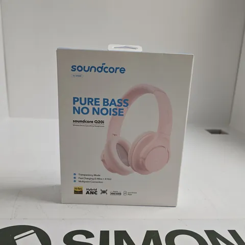 SOUNDCORE BY ANKER Q20I WIRELESS NOISE CANCELLING HEADPHONES – PINK (BOXED)