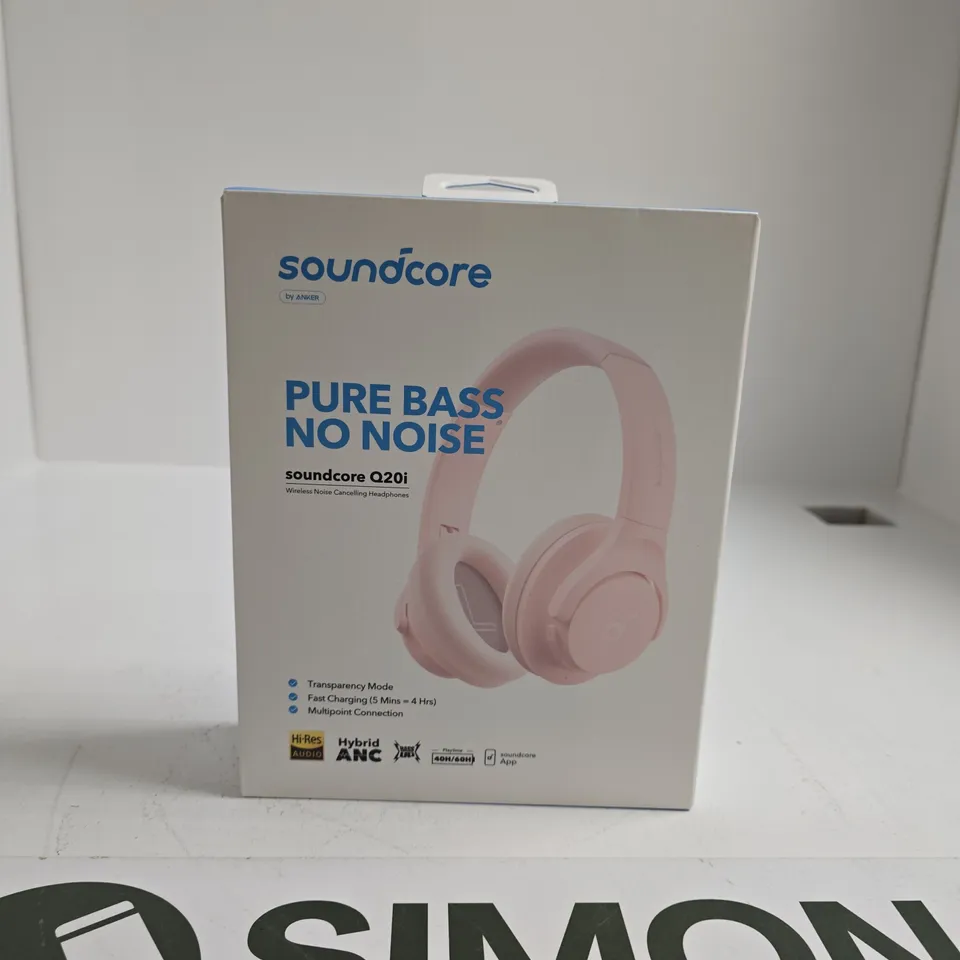 SOUNDCORE BY ANKER Q20I WIRELESS NOISE CANCELLING HEADPHONES – PINK (BOXED)