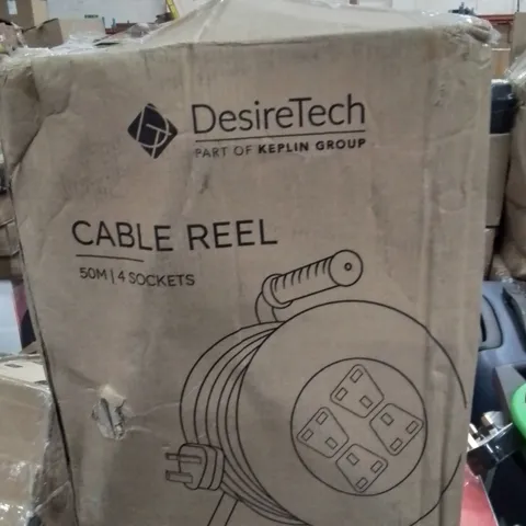 BOXED DESIRETECH 50m 4 SOCKET CABLE REEL