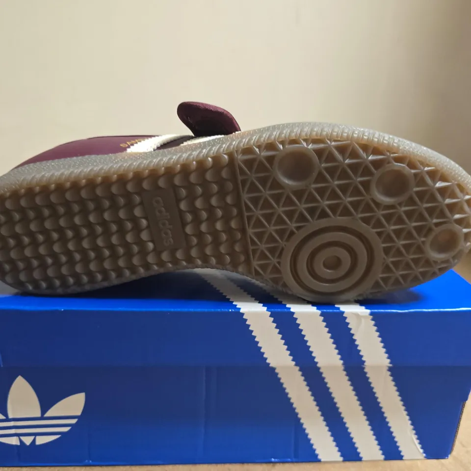 BOXED PAIR OF ADIDAS SAMBA JANE W WOMEN'S SHOES – MAROON, UK 6.5