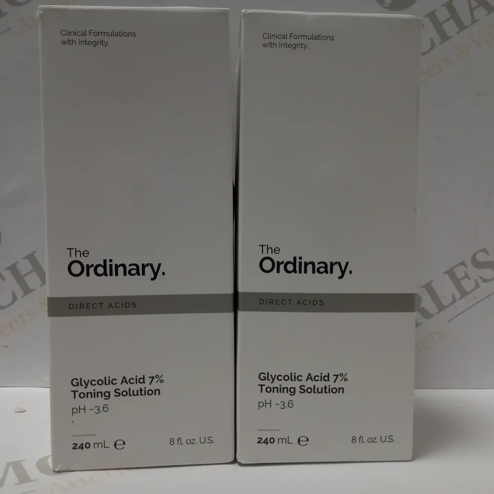 LOT OF 2 X 240ML THE ORDINARY GLYCOLIC ACID 7% TONING SOLUTION 