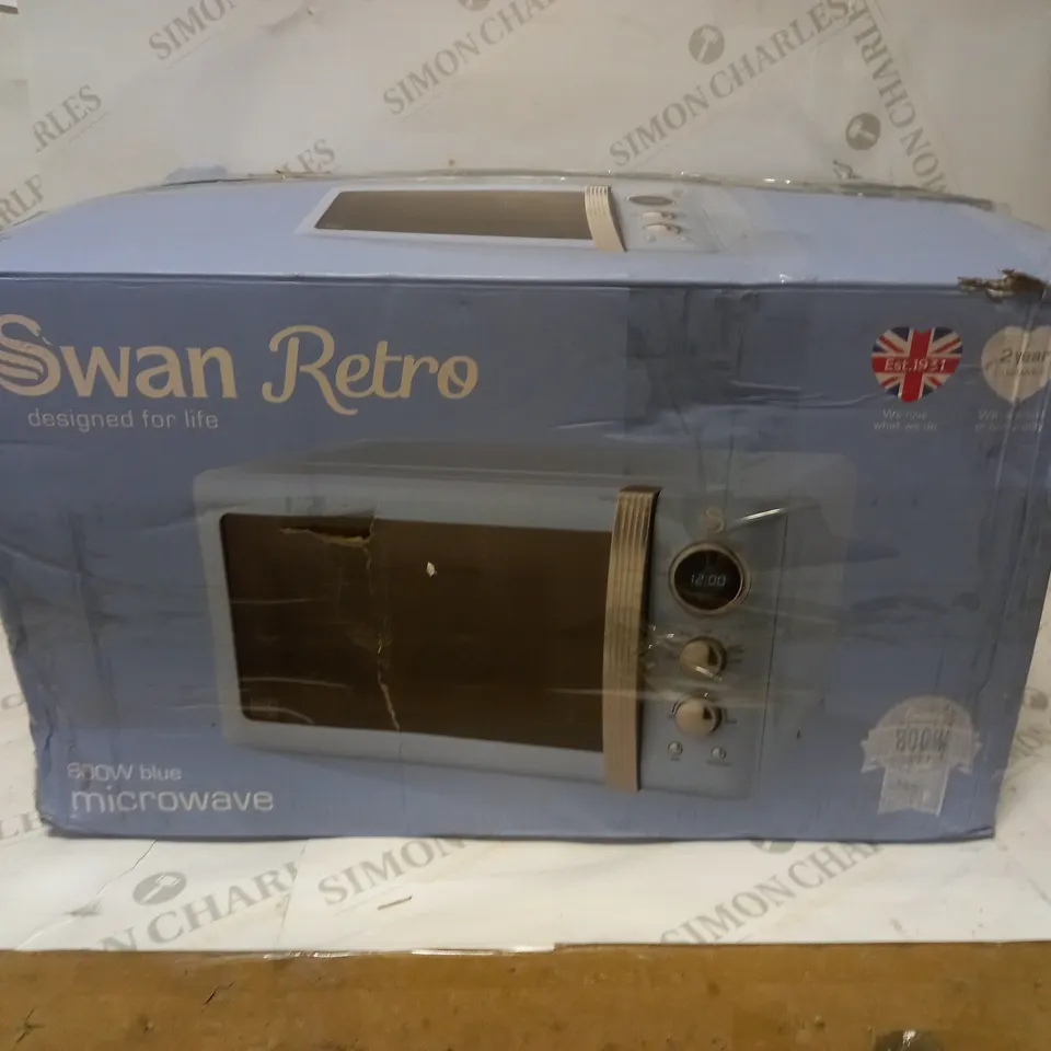 SWAN SM22030BLN RETRO 20-LITRE DIGITAL MICROWAVE - BLUE RRP £119