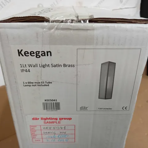 DAR KEEGAN 1LT WALL LIGHT - SATIN BRASS