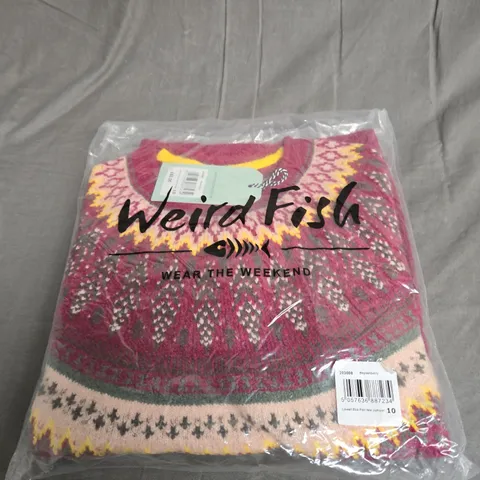 BAGGED WEIRD FISH LOWELL ECO FLAIR ISLE JUMPER - SIZE 10