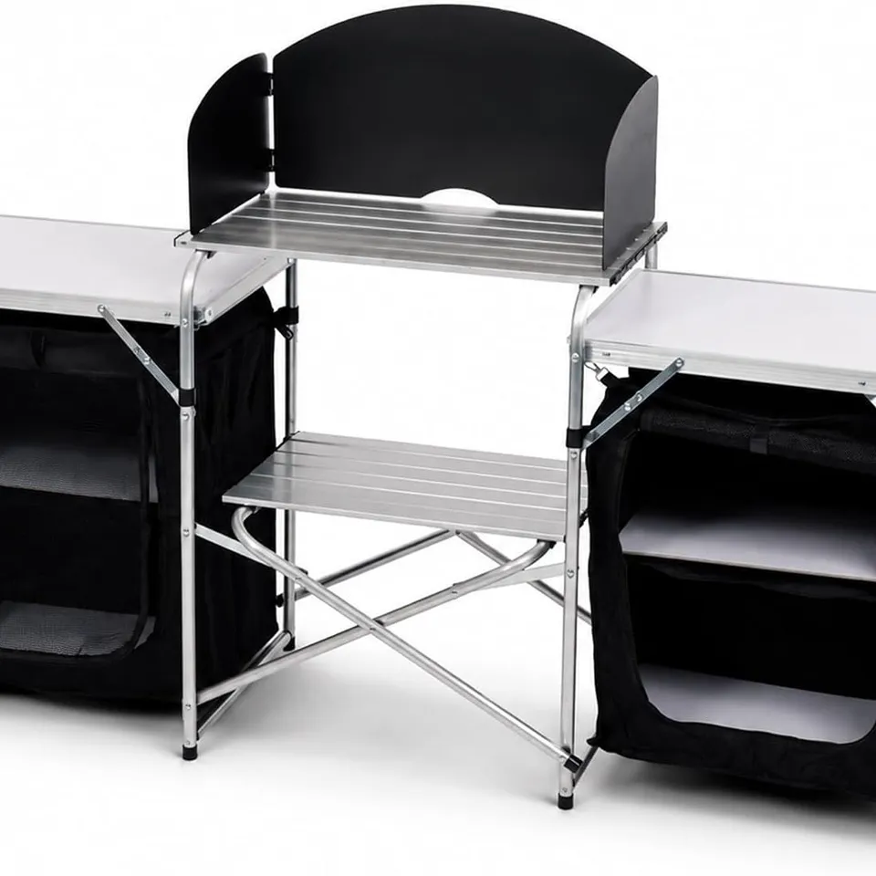 BOXED OYPLA LARGE PORTABLE FOLDING OUTDOOR ALUMINIUM CAMPING TRAVEL KITCHEN WORK TOP