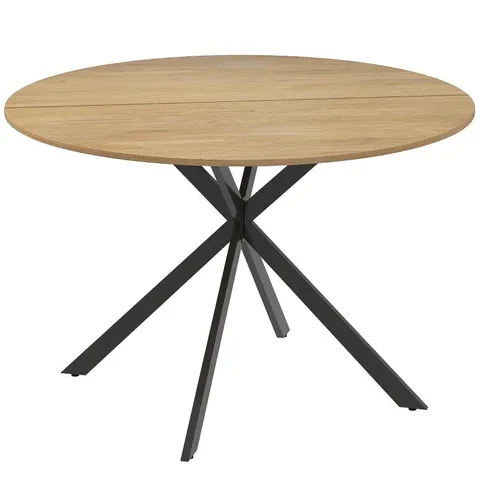 BOXED HOMCOM DINING TABLE FOR 4, 120 CM INDUSTRIAL KITCHEN TABLE WITH WOOD EFFECT TABLETOP AND STEEL LEGS, OAK