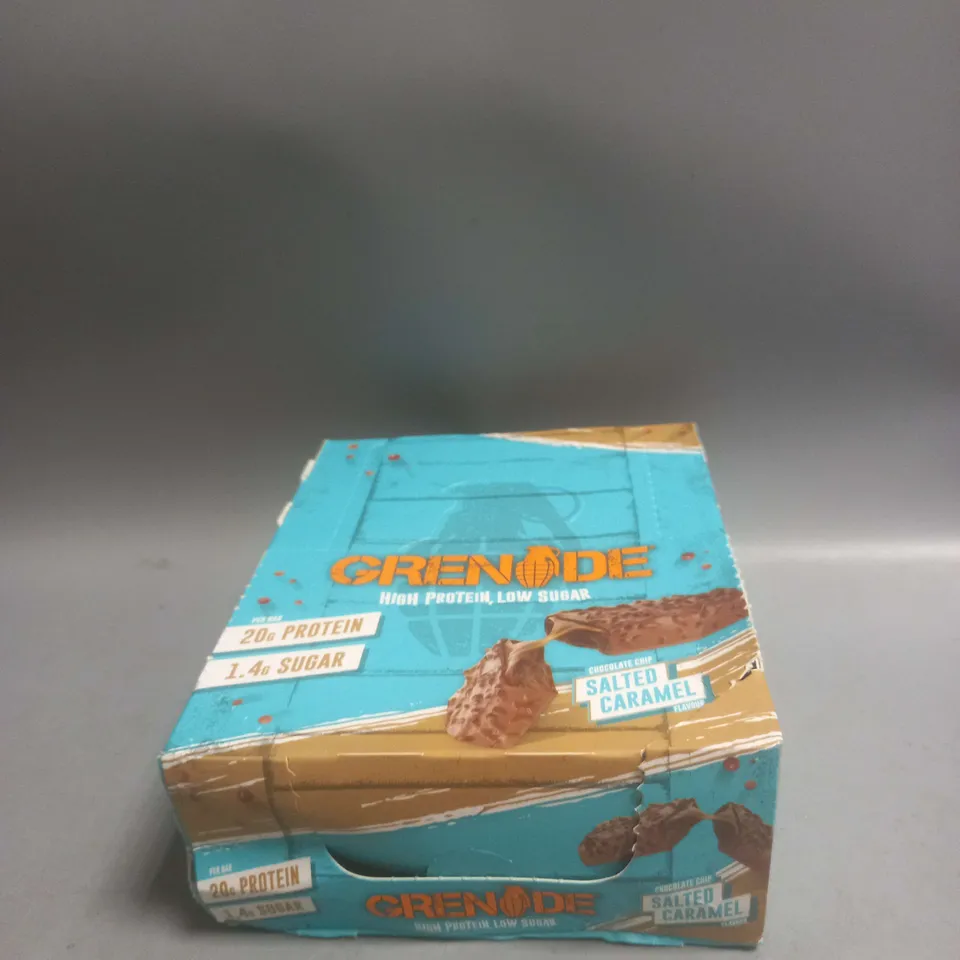 GRENADE 12 PACK PROTEIN BARS IN SALTED CARAMEL FLAVOUR