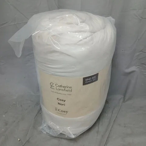 CATHERINE LANSFIELD COSY NORI KING SIZE DUVET SET IN BEIGE