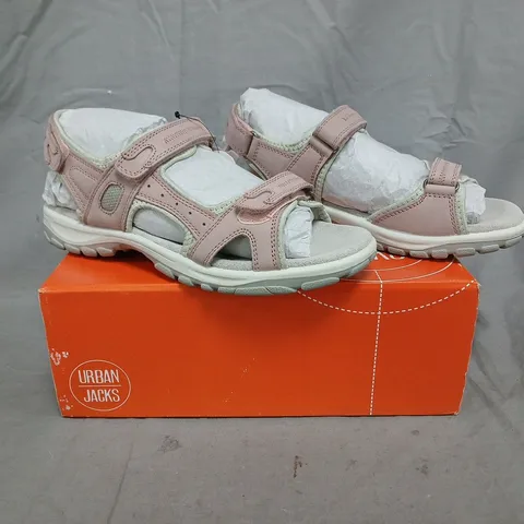 BOXED PAIR OF URBAN JACKS SANDALS IN PINK SIZE EU 39