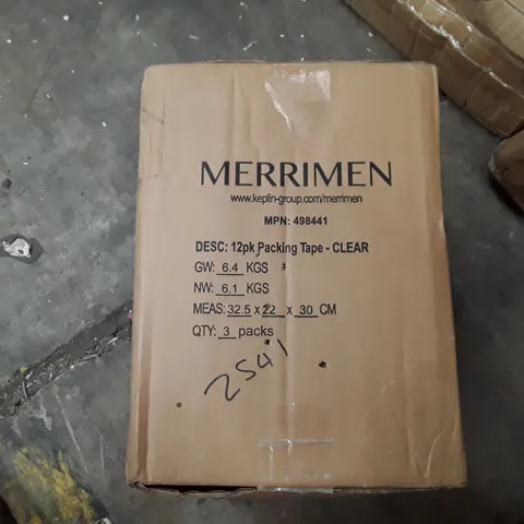 BOXED MERRIMEN 12 PACK PACKING TAPE - CLEAR 