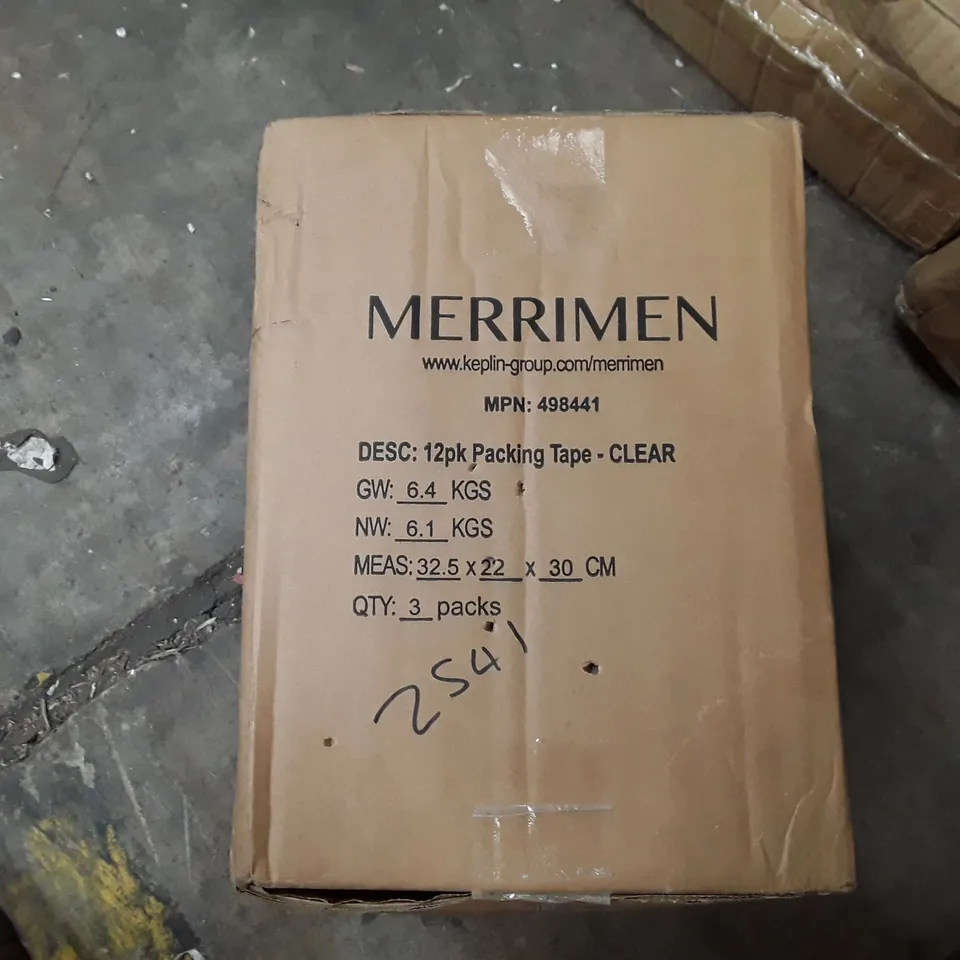 BOXED MERRIMEN 12 PACK PACKING TAPE - CLEAR 