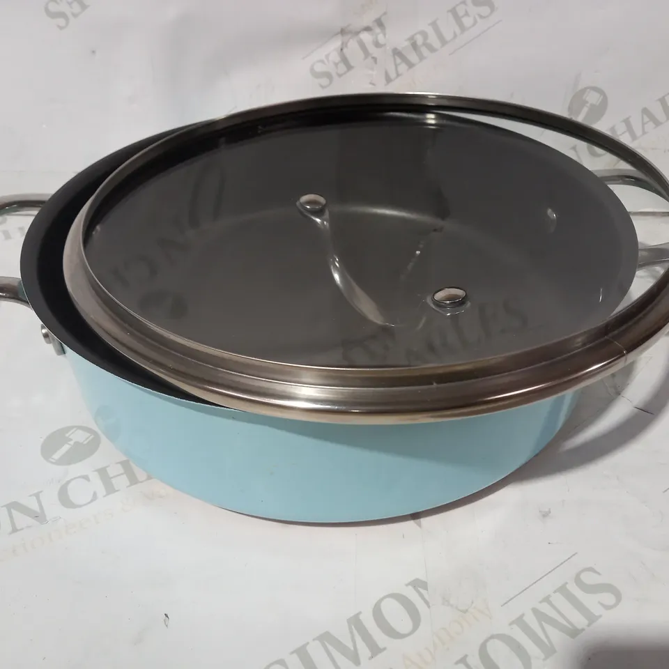 COOK'S ESSENTIALS METALLIC STAINLESS STEEL NON-STICK FAMILY SAUTE PAN