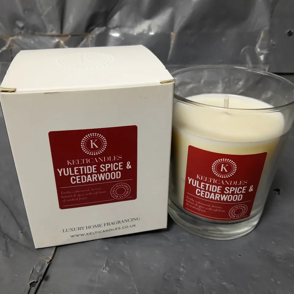 BOXED KELTICANDLES YULETIDE SPICE & CEDARWOOD CANDLE (200g)