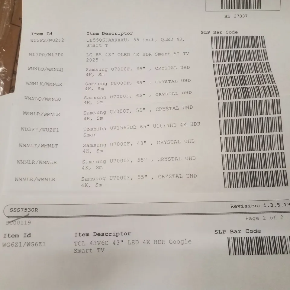 PALLET CONTAINING 11 DAMAGED TVS
