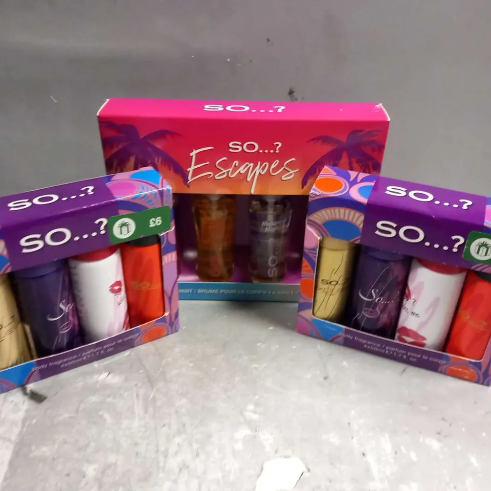 SIX ASSORTED SO... GIFT SETS TO INCLDE; ESCAPES AND BODY FRAGRANCE