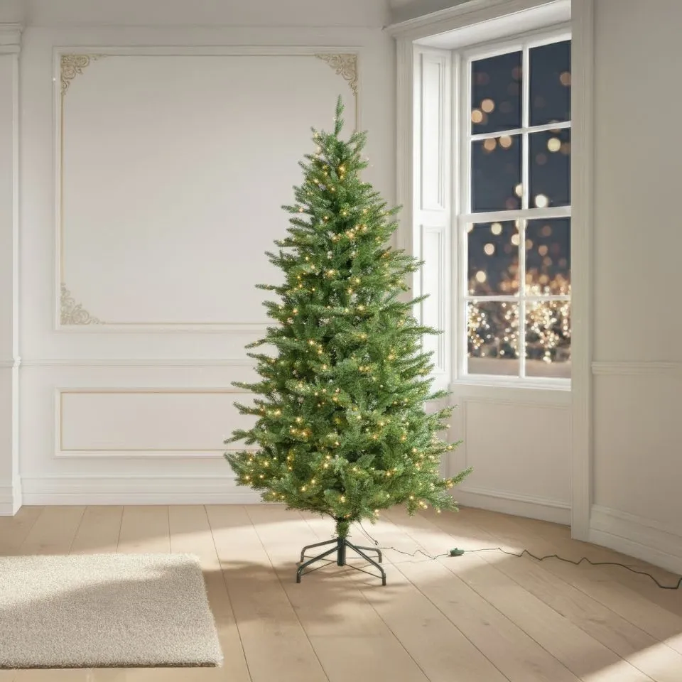 BOXED 6FT ELEGANCE PRE LIT CHRISTMAS TREE