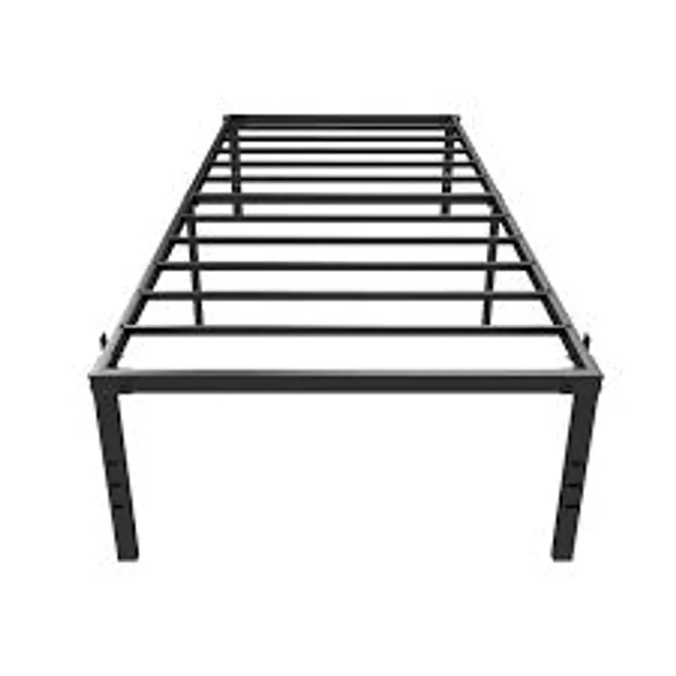 BOXED 45.7cm METAL PLATFORM BED FRAME WITH STEEL SLATS - SINGLE (1 BOX)