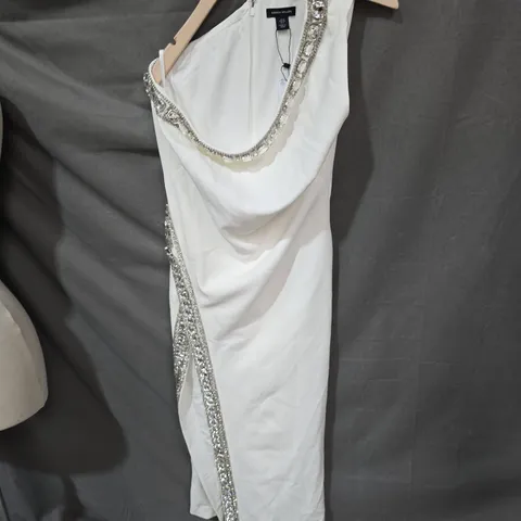 KAREN MILLEN WHITE EMBELLISHED DRESS, UK 10 (EUR 38, US 6)