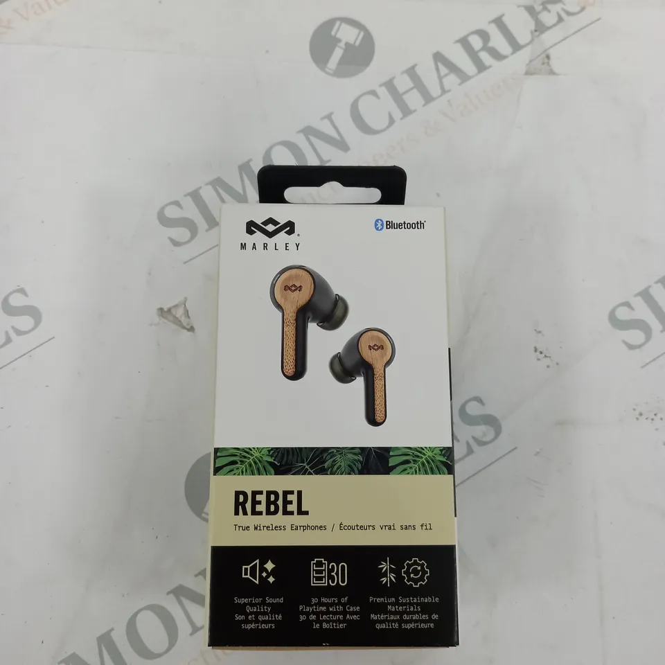 BOXED MARLEY REBEL TRUE WIRELESS EARPHONES - SEALED 