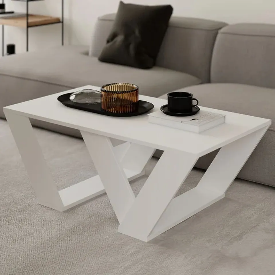 BOXED PIPRA COFFEE TABLE - WHITE 
