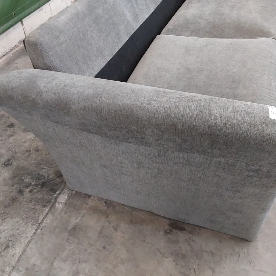 DESIGNER THREE SEATER SOFA GREY FABRIC 