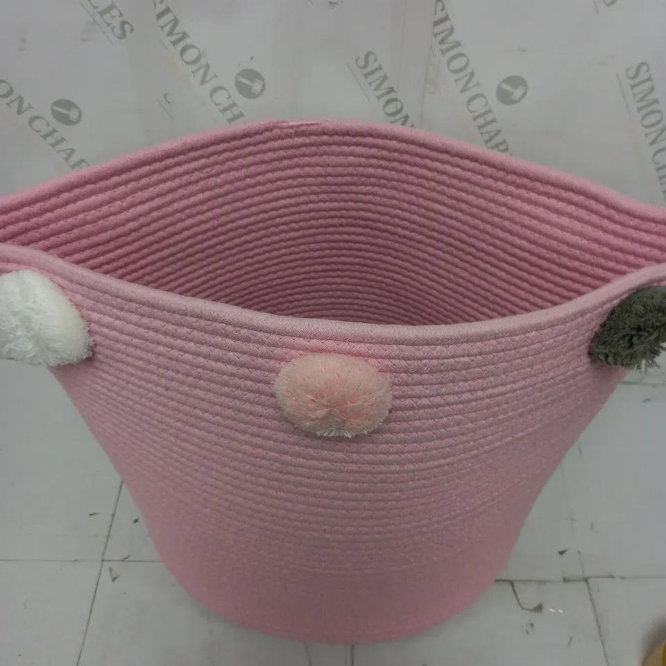 FABRIC STORAGE BUCKET IN PINK