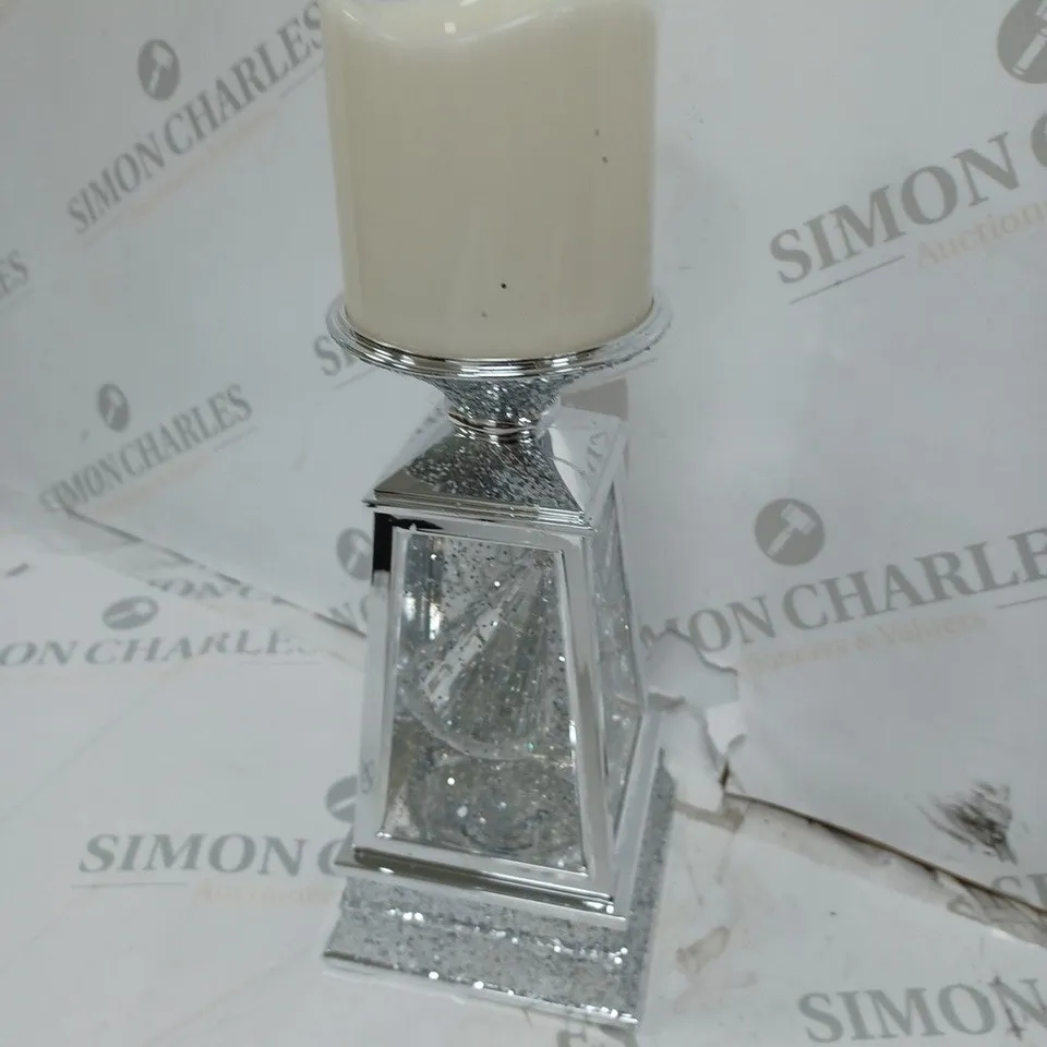 JULIEN MACDONALD FLAMELESS SWIRLING GLITTER CHRISTMAS TREE CANDLE HOLDER
