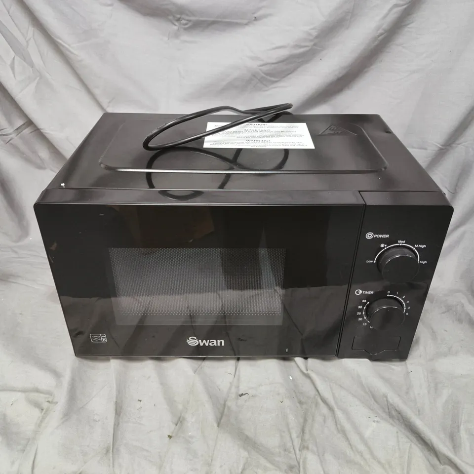 SWAN 20L 700W MANUAL MICROWAVE - BLACK - COLLECTION ONLY