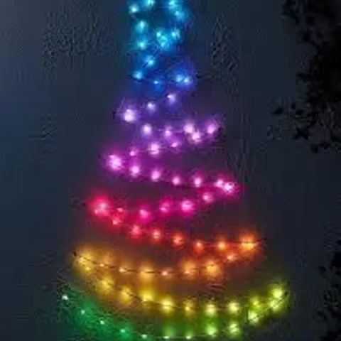 BOXED 113 CM WALL MOUNTED COLOUR CHANGING OUTDOOR LED CHRISTMAS TREE WITH REMOTE CONTROL