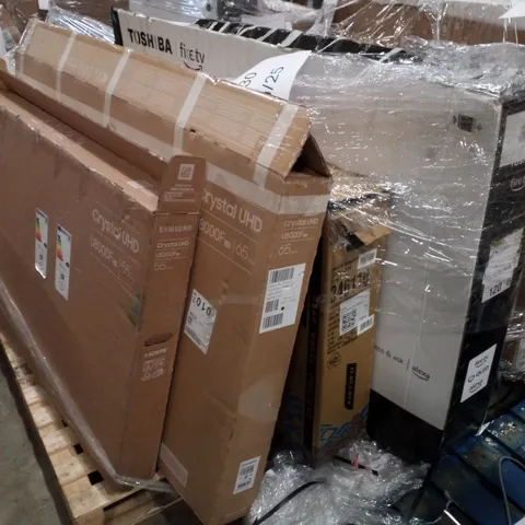 PALLET OF FIVE ASSORTED WAREHOUSE DAMAGED TV'S TO INCLUDE;