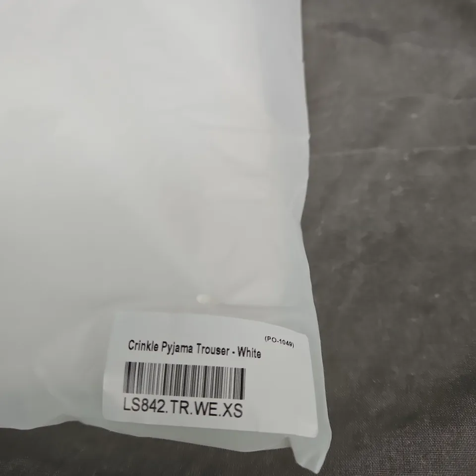 LOUNGE CRINKLE PYJAMA TROUSERS - WHITE, UK XS