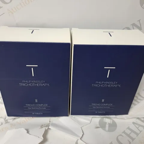 LOT OF 2 PHILIP KINGSLEY TRICHO SUPPLEMENTS 2 X 90 TABLETS AND PK4 SOYA CAPSULES