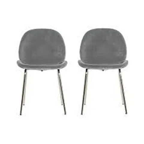 BOXED PAIR OF GALLERY DIRECT FLANNAGEN DINING CHAIRS - LIGHT GREY