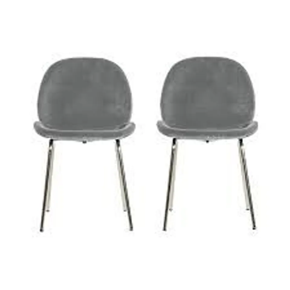 BOXED PAIR OF GALLERY DIRECT FLANNAGEN DINING CHAIRS - LIGHT GREY
