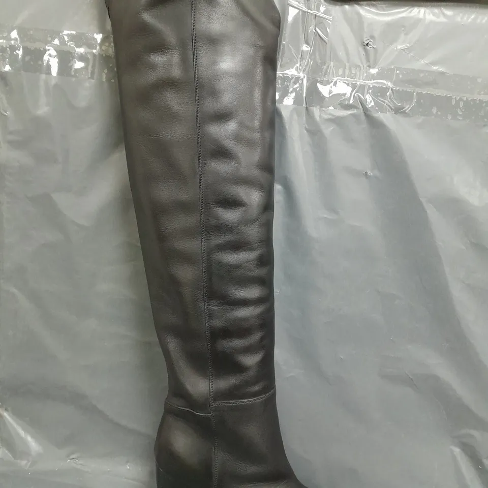 BOXED ALLSAINTS OVER THE KNEE BOOTS IN BLACK SIZE EU 38