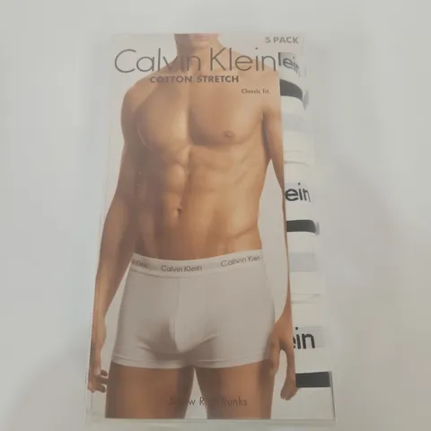 CALVIN KLEIN COTTON STRETCH MEN'S 5-PACK LOW RISE TRUNKS – L