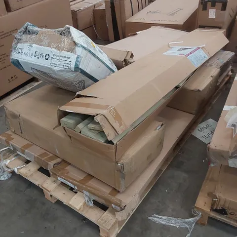 PALLET OF ASSORTED INCOMPLETE FURNITURE PARTS AND PIECES
